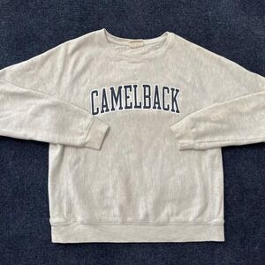 Champion Reverse Weave Sweatshirt Mens Large Gray Camelback Graphic Pullover